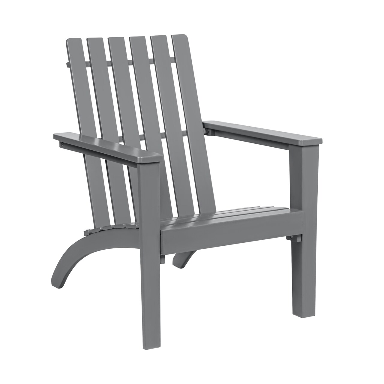 Patio Durable Acacia Wood Adirondack Lounge Armchair with Slatted High Backrest
